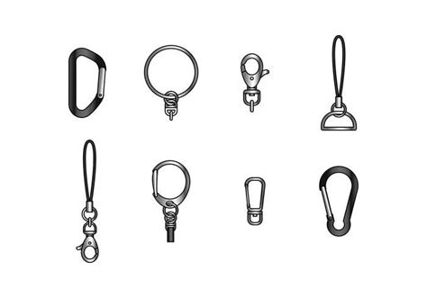 KEY CHAIN HOLDER PARTS VECTOR | Key chain holder, Keychain, Keychain hook