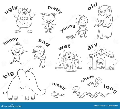 Opposites Clipart Black And White School