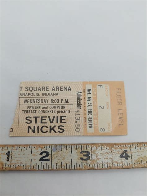 STEVIE NICKS VINTAGE TICKET STUB 1983 MARKET SQUARE ARENA INDIANA for ...