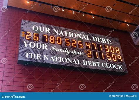 National Debt Clock a Billboard Sized Running Total Display Shows the ...