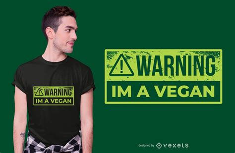 Warning Vegan T-shirt Design Vector Download