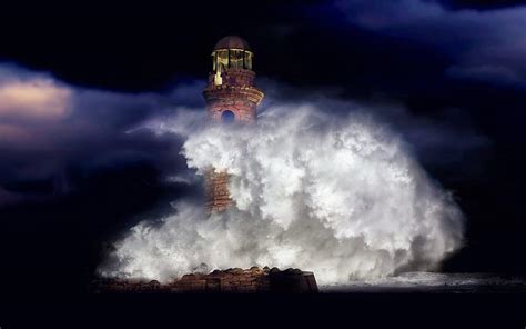 Lighthouse Stormy Sea Wallpapers - Wallpaper Cave