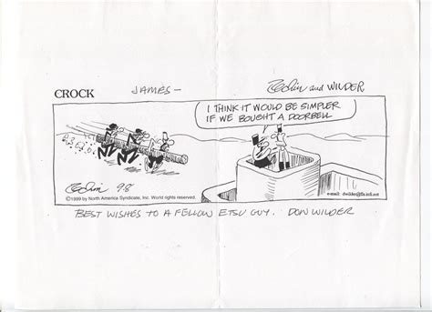 Don Wilder Signed Comic Strip Copy Autographed Signature Cartoonist Crock for Sale - Virtual Vermont