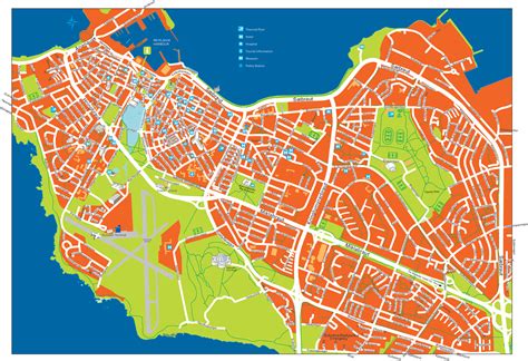 Large detailed road and tourist map of Reykjavik city center. Reykjavik city center large road ...