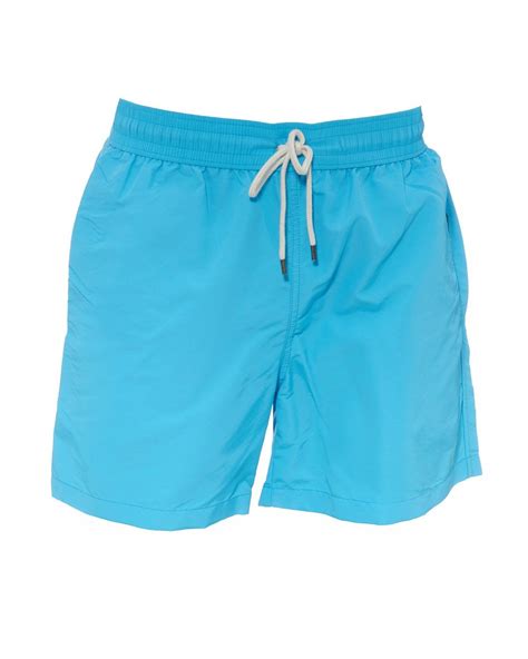 Ralph Lauren Mens Plain Traveller Swimshorts, Blue Swimming Trunks