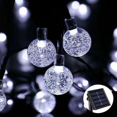 Dteck Solar Light String 30 LED Bubble Beads Decorative Lights Outdoor Waterproof Christmas ...