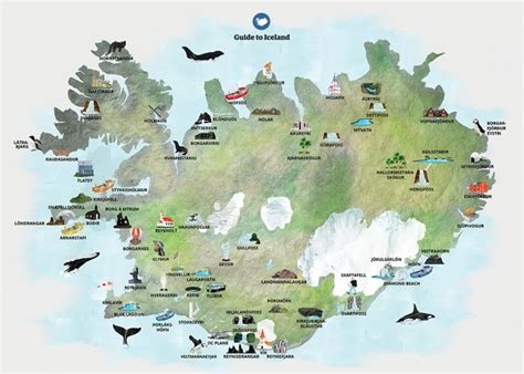 Map of Iceland - 15 Tourist Maps of Iceland, Europe