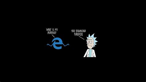 HD wallpaper: black background, humor, Mozilla Firefox, Rick Sanchez ...