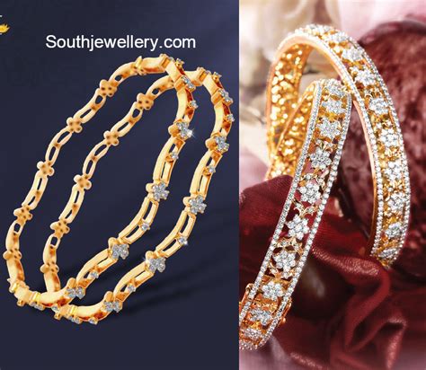 Floral Diamond Bangles - Indian Jewellery Designs