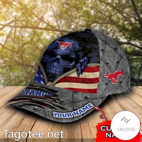 Smu Mustangs Mascot Custom Caps - Tagotee