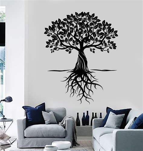 Vinyl Wall Decal Tree Roots Leaves Home Art Decor Stickers Murals ...