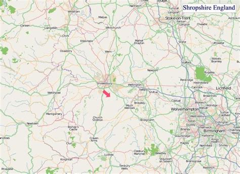 A Map of Shropshire England. Shropshire UK Map