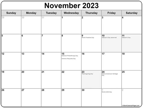 November 2023 Calendar Usa - Get Calender 2023 Update