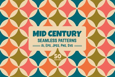 Mid Century Modern Seamless Patterns - Design Cuts