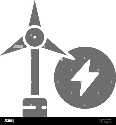 Wind power plant, wind turbine gray icon Stock Vector Image & Art - Alamy
