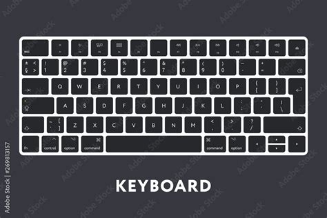 Modern Computer Desktop Laptop Keyboard Keypad. Black Buttons Keys ...