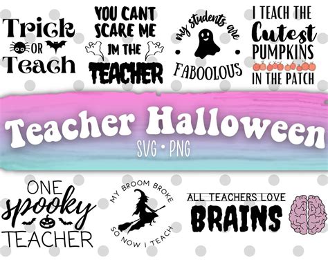 Teacher Halloween SVG Bundle Spooky Teacher Cute Cricut Designs for ...