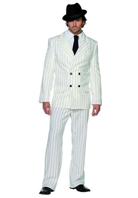 Men's White Gangster Costume