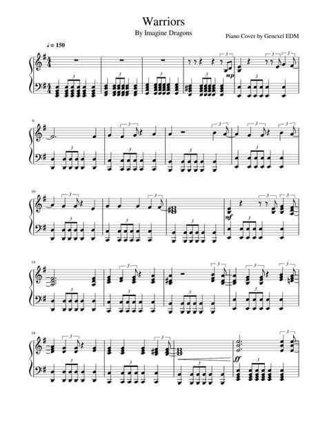 Warriors - Imagine Dragons Sheet music for Piano | Download free in PDF or MIDI | Musescore.com