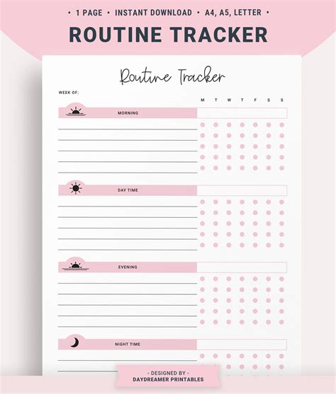 Daily Routines Printable Planner, Daily Routine Chart, Routine Tracker ...