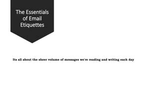 Essentials of Email Etiquettes | PPT