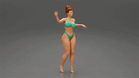 3D file Woman Summer Fashion With Hot Body In bun hairstyles 👩 ・3D ...