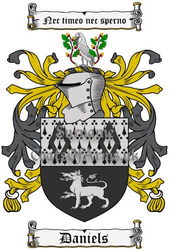 Daniels (English) Coat of Arms (Family Crest) Image Download