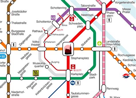 Stephansplatz station map - Vienna U-Bahn