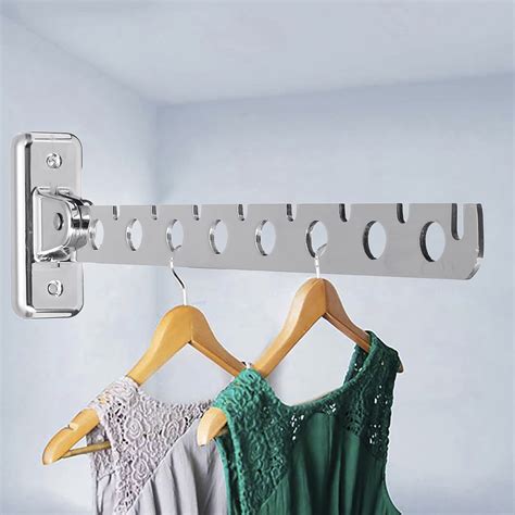 8 Holes Wall Mount Clothes Hanger Rack Wall Clothes Hanger Stainless ...