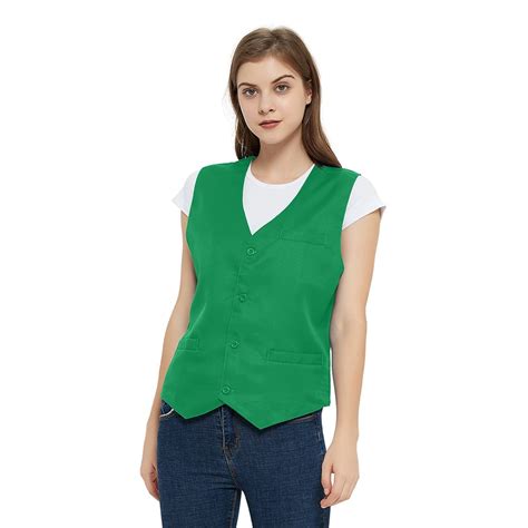 Toptie Unisex Button Vest Work Wear Uniform Vest-Green-S - Walmart.com