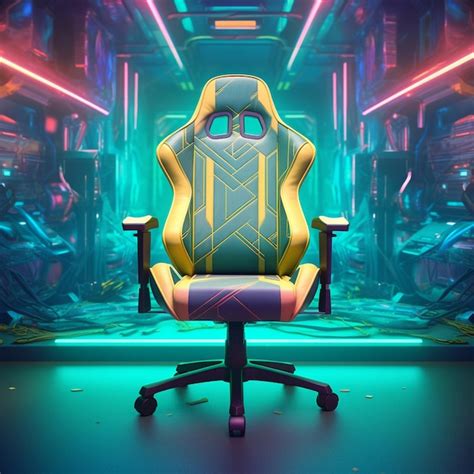 Premium AI Image | Gaming chair on glowing tech background