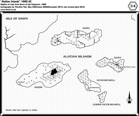 Dawn of the Emperors Alatian Islands, 24 miles per hex | Atlas of Mystara