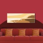 Orange Wall Decor A Seascape Digital Art Print • KBM D3signs