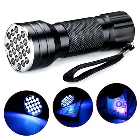 UV Flash Light 21LED Ultraviolet Flashlight Scorpion Tracking Flashlight Lamp Torch Outdoor ...