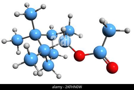 3D image of Isoborneol skeletal formula - molecular chemical structure of Isobornyl alcohol ...