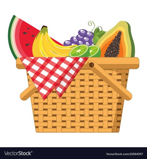 Picnic basket food Royalty Free Vector Image - VectorStock