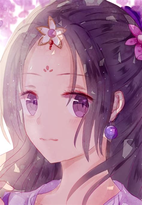 Download wallpaper 1440x2630 beautiful, anime girl, purple eyes, cutie, samsung galaxy note 8 ...