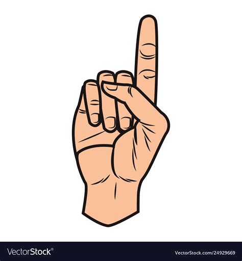 Hand pointing up pop art Royalty Free Vector Image