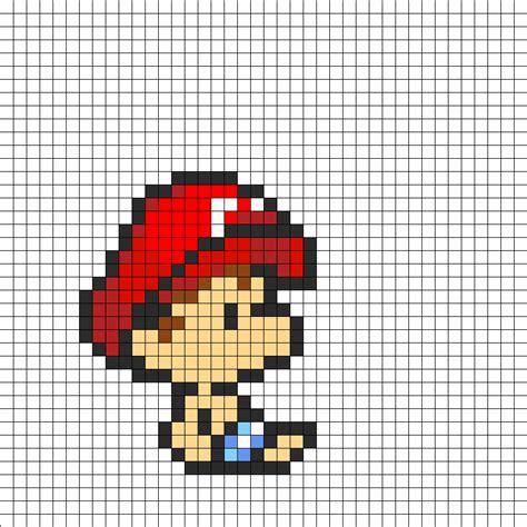 Baby Mario Perler Bead Pattern | Bead Sprites | Characters Fuse Bead Patterns Pixel Art ...