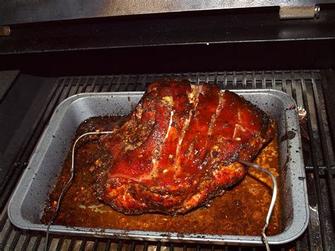 Pellet Smoker Cooking: Pernil Asada, (pork shoulder)