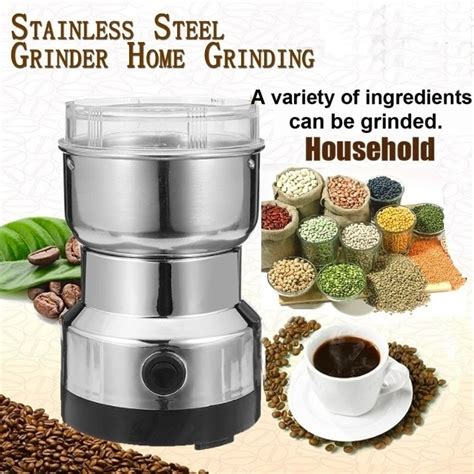 Electric Stainless Steel Coffee Bean Grinder Home Grinding Milling ...