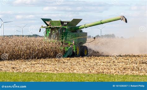 A John Deere Combine Harvesting a Crop Field Editorial Photography ...