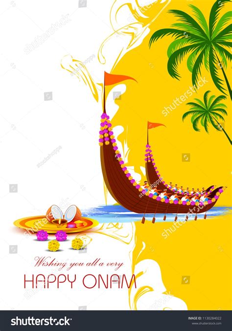 Vector Illustration Happy Onam Festival Background Stock Vector ...