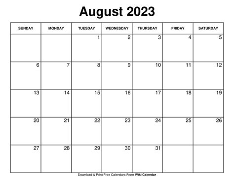 Free printable august 2023 calendar templates with holidays wiki calendar – Artofit