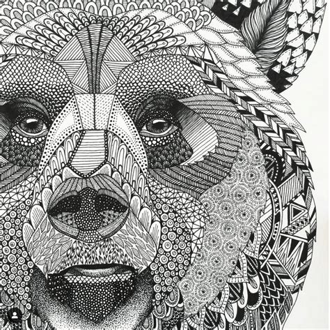 Wolf Zentangle Art Animals - Hueso Wallpaper