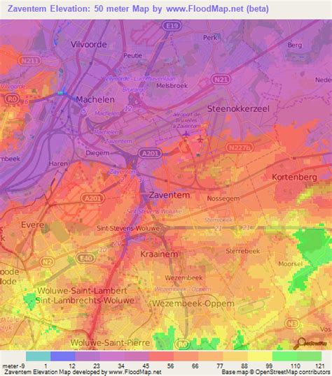 Elevation of Zaventem,Belgium Elevation Map, Topography, Contour