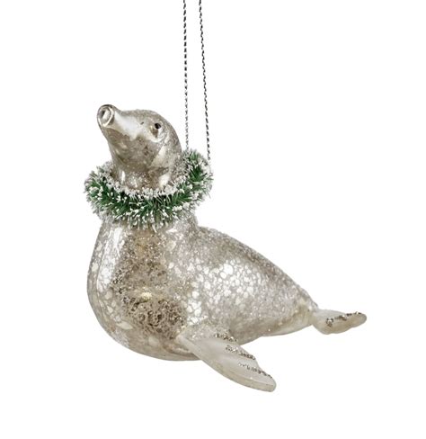 Sea Lion with Bottle Brush Wreath Hanging Christmas Ornament ** Be sure to check out this ...