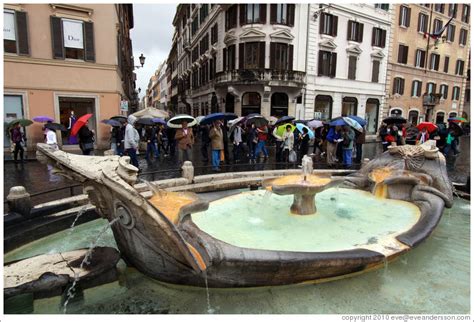 Fontana della Barcaccia (Fountain of the Old Boat), a Baroque fountain built 1627-29, Piazza di ...