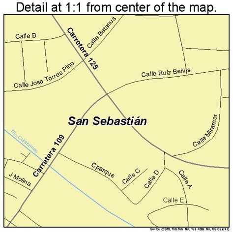 San Sebastian Puerto Rico Street Map 7277500