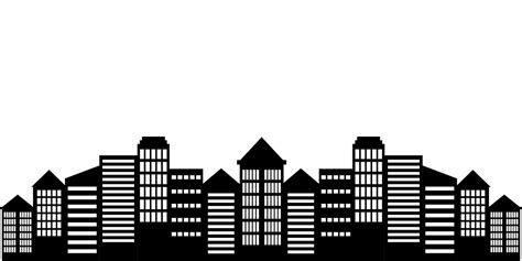 City landscape silhouette vector. City buildings flat illustration 35211345 Vector Art at Vecteezy